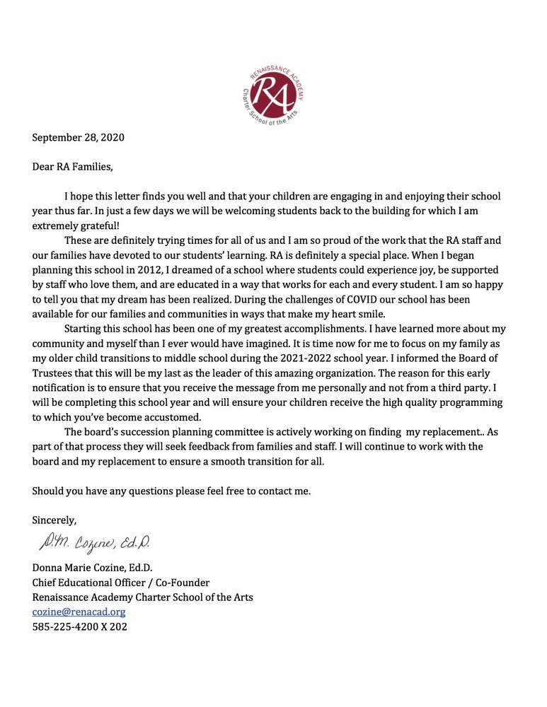 A Letter from Dr. Cozine